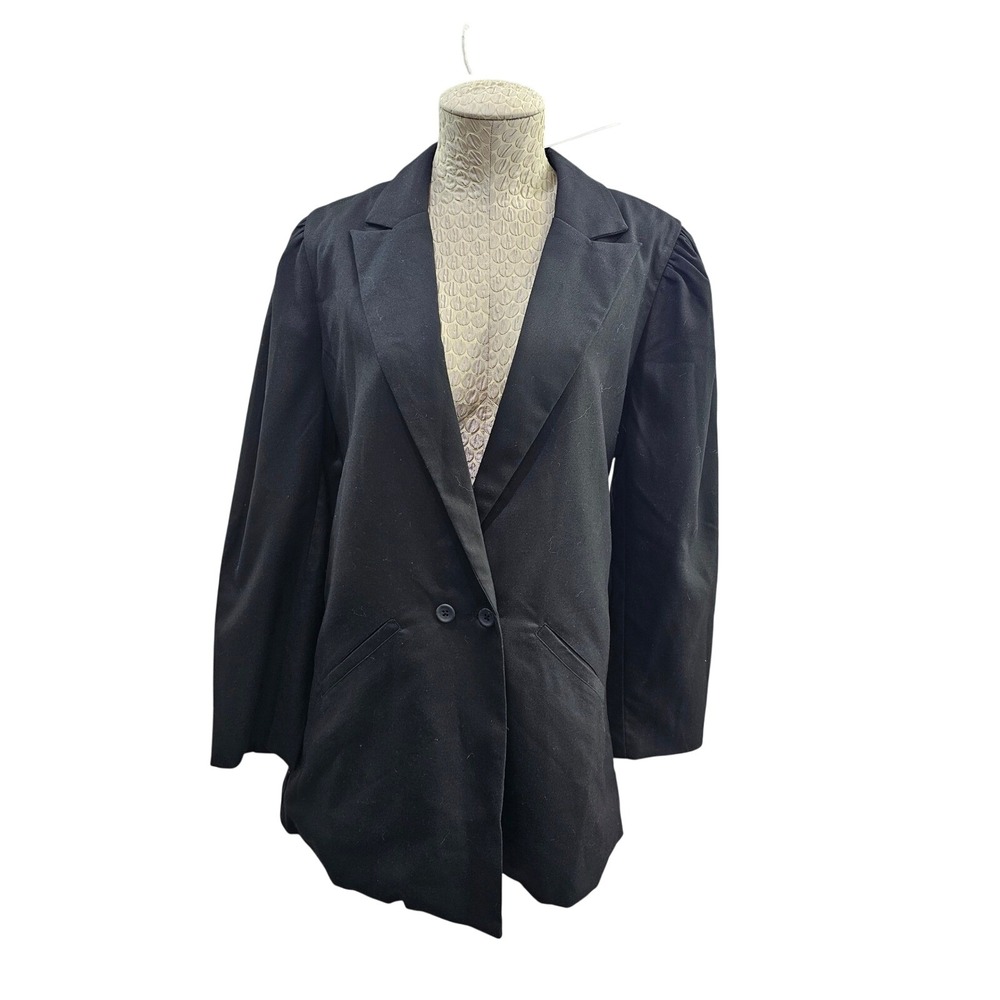 The Drop Lucyswhims Cutout Blazer Womens M Black Puff Sleeve Open Back B0849W